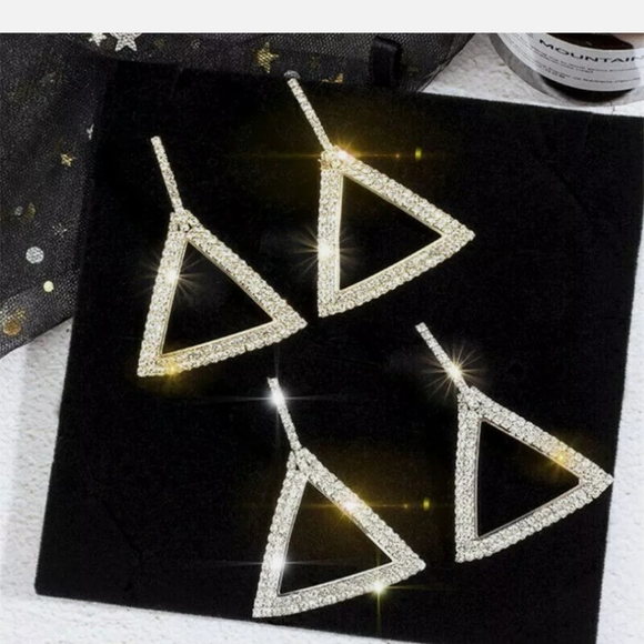 1 Pr Women's dazzling White Sapphire Earrings - Picture 3 of 12